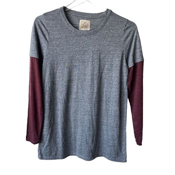 Chaser‎ Revolve Long Sleeve Two Tone Tee red gray NWT Medium - Picture 1 of 8